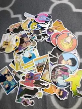 Pegatinas de peces de plátano de Anime, para papelería, portátil, monopatín, PVC, mochila, botella, bicicleta, pegatina impermeable para coche, 10/30/50 Uds.