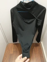 Body de cuello alto con agujeros para mujer, peleles negros ajustados de manga larga, Tops de leotardo elásticos 2020, tendencia de otoño y primavera