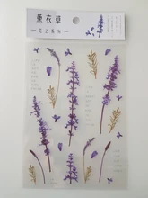 Mohamm-pegatina plana para mascotas, Serie de flores, rosa, cereza, lavanda, decoración, álbum de recortes, regalo, suministros escolares para niña, 1 hoja