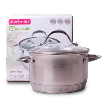 2.9L stainless steel pan with lid and 7-Layer bottom (Ø 18*11.5 cm) Kamille, kml-4718s
2.9L stainless steel pan with lid and 7-Layer bottom (Ø 18*11.5 cm) Kamille, kml-4718s