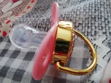 Chupete de bebé con diamantes de imitación, elegante accesorio infantil con brillantes, en color rosa