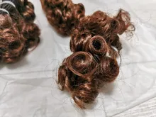 Code Calla-extensiones de pelo ondulado doble tie, rizadas y saltarinas, extensiones de cabello humano brasileño Remy, Color marrón oscuro Natural, rizado corto