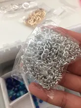 2 medidor de Metal cadena de oro negro plateado Cadena de aluminio para hacer joyería suministros DIY