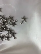 Colgante de estrella de mar de Color plateado para collar, pulseras, fabricación de joyas, manualidades hechas a mano, 50 Uds., A2775