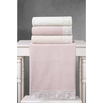 Guipure Velvet Towel Set of 4 | 50 x 90 
Guipure Velvet Towel Set of 4 | 50 x 90