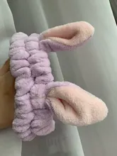 Diademas con Orejas de conejo elásticas suaves para extensión de pestañas, soporte para el pelo para mujeres y niñas, herramienta de lavado facial