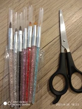 Juego de pinceles para manicura profesional, pinceles para pintura acrílica de diamantes de imitación, Kit de esmalte de Gel UV, gradiente de forro de uñas