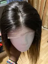 Kisshair-Peluca de cabello humano liso de 4x4, color degradado, color rubio miel, medio marrón, indio, 1B27, 1B30