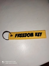 Car Keychain Key-Ring Freedom Embroidery Aviation Llavero Motorcycle Yellow Gifts OEM