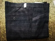 29-38 cremallera bolsillo lado comprobado pantalones de traje de los hombres de moda Casual Steetwear negocios pantalones casuales Oficina Formal Pantalones