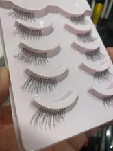 100% hecho a mano transparente tallos maquillaje pestañas 5 pares de la mitad de las pestañas falsas entrelazado Natural desordenado suave y gruesa pestañas falsas