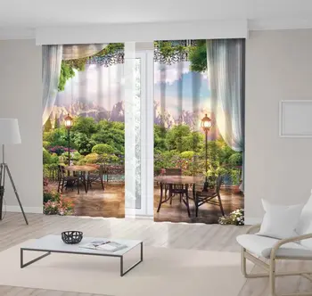 Curtain Riverside Mountains Trees Forest Colorful Flowers View from Cafe Chairs with Balcony and Tables Green Brown Purple Blue
Curtain Riverside Mountains Trees Forest Colorful Flowers View from Cafe Chairs with Balcony and Tables Green Brown Purple Blue