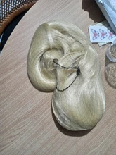 LUPU-Peluca de cabello sintético con flequillo para fiesta, pelo negro de 100Cm de largo, 26 colores, fibra resistente al calor