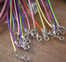 20 unids/lote Real hecho a mano de cuero ajustable trenzado collares de cuerda y amuletos colgantes resultados langosta cierre cuerda cordón 2 mm