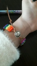 RINHOO pulsera de Chakra, joyería hecha a mano, piedras naturales Multicolor tubo cuentas brazalete pulsera de cuero, pulseras para parejas regalos