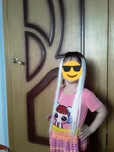 Leeons-extensiones de cabello sintético para mujer, de una pieza postizo largo y liso, color azul, marrón, 2 tonos