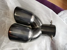 Silenciador de tubo de escape trasero de doble barril para coche, entrada Universal, salida de acero inoxidable, accesorios para coche