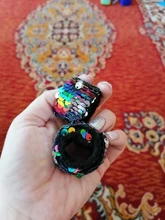 2 uds. De pulseras Slap con purpurina y lentejuela sirena, brazaletes con parches de dos colores para niños, decoración de fiesta, juguetes, accesorios de pulsera