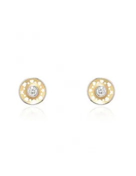 Earrings Girl Bicolor Round with Cubic Zirconia Center 
Earrings Girl Bicolor Round with Cubic Zirconia Center