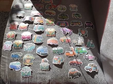 Pegatinas Retro de hipopótamo, etiquetas con diseño de autobús de amor y paz para coche, portátil, equipaje, Skateboards, diario, papelería, pegatina, 10/30/50 Uds.