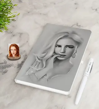 Personalized Women 'S Charcoal Artistic Portrait Design White Notebook and Pen Gift Set-4
Personalized Women 'S Charcoal Artistic Portrait Design White Notebook and Pen Gift Set-4