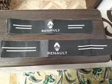 Calcomanías de cuero para umbral de puerta de coche, para protector antipolvo para renault, clio captur megane 2, placa de umbral de puerta de coche, cubierta de Pedal, accesorios de coche, 4 uds.