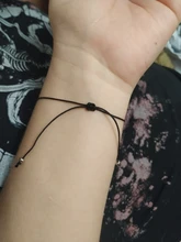 Pulsera de cadena negra ajustable con cuentas de código Morse hecha a mano, letras I Love You, Charm creativo de cartón, joyería para enamorados