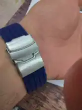 Correa de silicona para reloj, repuesto de goma de 18/20/22/24mm, correa de reloj con patrón de rayas, pulsera plegable, herramienta de hebilla de acero inoxidable