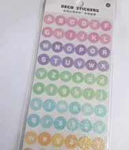 Pegatina de lazo Arco Iris Kawaii, pegatinas del alfabeto, etiqueta creativa de lentejuelas, foto de decoración álbum diario, papelería coreana Ins