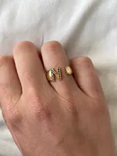 Anillo con iniciales de moda para mujer, sortija abierta con 26 letras de Color dorado, joyería de boda, regalo de cumpleaños