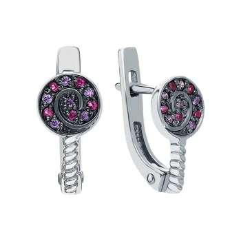 Silver earrings with cubic zirconia and corundum synthetic sunlight sample 925
Silver earrings with cubic zirconia and corundum synthetic sunlight sample 925