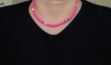 Gargantilla Bohemia con cuentas de barro colorido para la playa collar de arcilla polimérica Boho Arco Iris joyería ajustable para mujeres y niñas