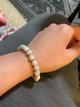 Pulsera de piedra de lapislázuli para hombre y mujer, turquesas naturales verdes y blancas, abalorios de 8MM, pulseras de Yoga con abalorios