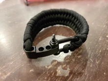 Pulsera de acero inoxidable para hombre, pulsera de supervivencia con cuerda de paracaídas para acampada al aire libre, hecha a mano, joyería trenzada