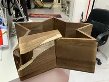 Accesorios de fotografía recién nacido, Mini cama de madera para bebés, contenedor para sesión de fotos de estrella de cinco puntas, accesorio creativo para pose de estudio fotográfico