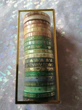 20 rollos conjunto de cintas Washi de oro delgada decorativo enmascarar cintas Washi 2mm de ancho de la cinta de papel para Scrapbooking de regalo