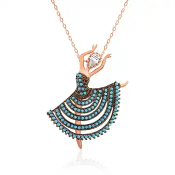 KUTAYDAN 925 Sterling Silver Blue Ballerina Lady Necklace
KUTAYDAN 925 Sterling Silver Blue Ballerina Lady Necklace