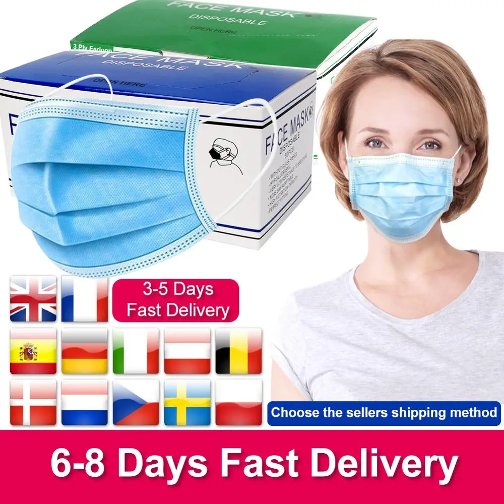 USA Warehouse 2 Days Delivery Disposable Earloop Face Mask 3 Ply Nonwoven Filter Mouth Mask Protection Anti Pollution Dust Mask
USA Warehouse 2 Days Delivery Disposable Earloop Face Mask 3 Ply Nonwoven Filter Mouth Mask Protection Anti Pollution Dust Mask