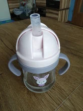 Taza de bebida de 300ml para niños, vaso de paja con diseño de dibujos animados para niños, resistente a caídas, botella de agua, Bola de aprendizaje azul