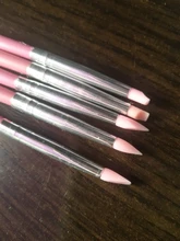 5 unids/set de Arte de uñas de silicona cepillo de pluma de madera grabado repujado hueco cerámica forma de escultura de arcilla que salpican esmalte de uñas para manualidades herramientas