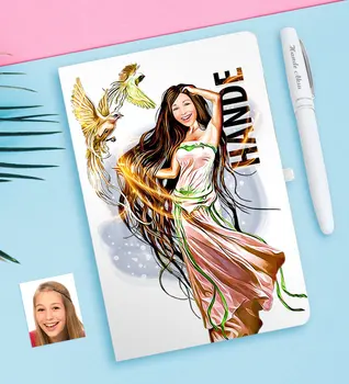 Personalized Women 'S Abstract Caricature Of White notebook And Pen Gift set-4 
Personalized Women 'S Abstract Caricature Of White notebook And Pen Gift set-4