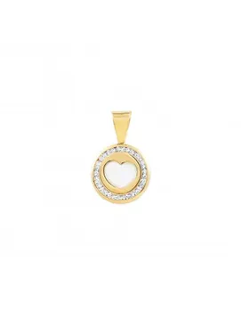 Gold pendant round heart Pearl fence zircon (9Kts)
Gold pendant round heart Pearl fence zircon (9Kts)