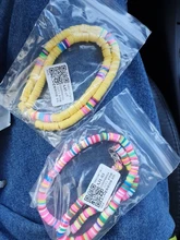 Gargantilla Bohemia con cuentas de barro colorido para la playa collar de arcilla polimérica Boho Arco Iris joyería ajustable para mujeres y niñas