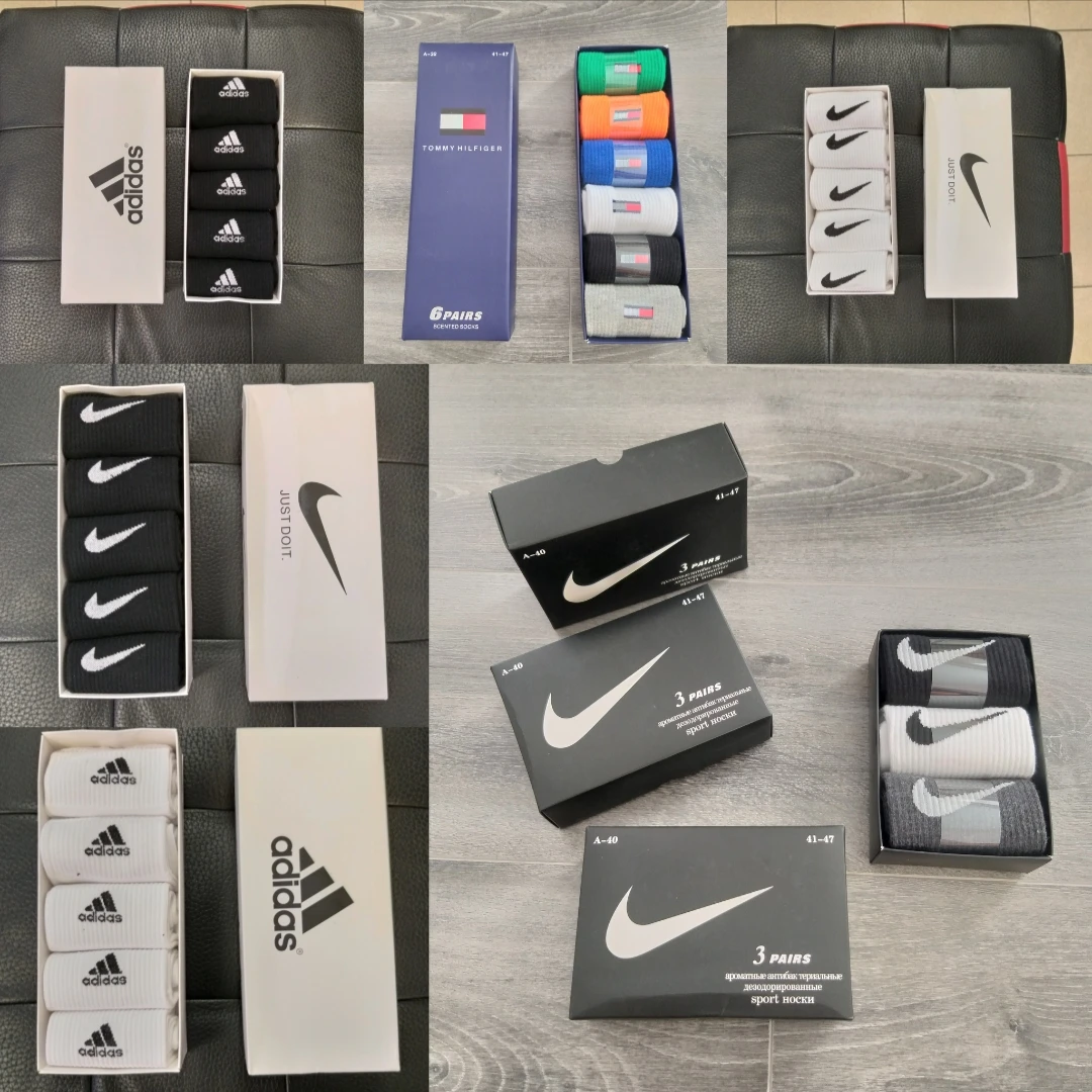 Носки Nike Adidas универсальный размер с 39 по 46 в подарочной коробке |