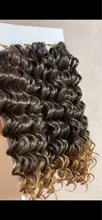 Sintético de la onda profunda del pelo trenzado extensiones de 10 corto 3 unids/pack cabello ombré ondulado extensiones de pelo ondulado