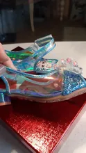 Zapatos de fiesta para niñas, sandalias de princesa de cuero, cristales brillantes, diamantes de imitación, nudo, Elsa, regalo de Navidad