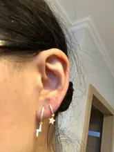 ROXI-pendientes de plata de ley 925 con Clip para mujer, pendientes no perforados, con formas geométricas C