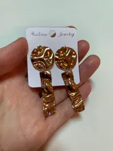 JIOFREE-pendientes de clip de Metal Estilo Vintage PUNK para mujer, aretes, Clips, Color dorado geométrico
