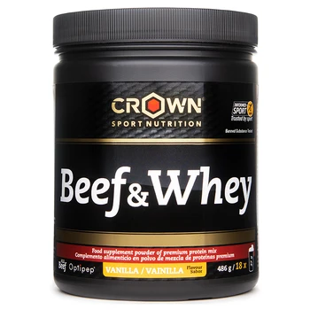 

Crown Sport Nutrition, Beef & Whey, protein blend with Whey Optipep 90 hydrolyzed All Beef, antidoping, recuperator, 486 g