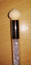 1 pincel para degradar el color de las uñas, con doble punta de esponja y mango con diamantes de imitación, accesorio apto para el degradado del esmalte de uñas artísticas